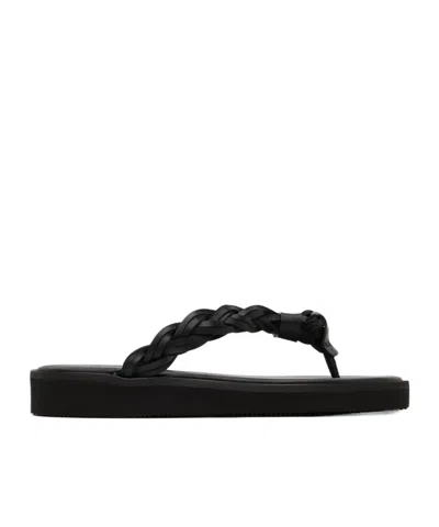 See By Chloé Woven Clip-toed Flip Flops In Black