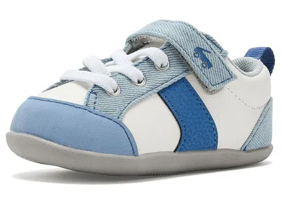 See Kai Run Kids' Connor Mini (infant/toddler) Boy's Shoes White/washed Denim : 6 Toddler M, Leather/suede/synthetic In Blue