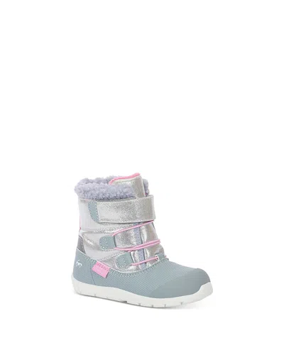 See Kai Run Kids' Girls' Gilman Waterproof Shimmer Boots - Baby, Toddler In Silver