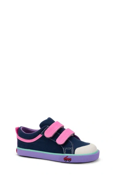 See Kai Run Kids' Robyne Sneaker In Navy/hot Pink