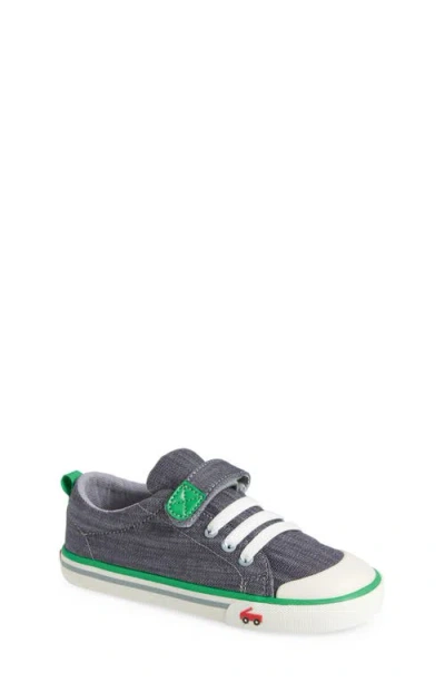 See Kai Run Kids' Stevie Ii Sneaker In Gray Denim/green