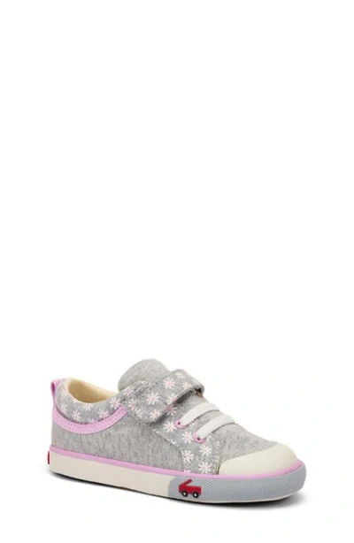 See Kai Run Kids'  Kristin Sneaker In Gray Jersey/flowers