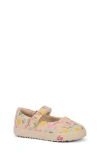 See Kai Run Lucia Mary Jane Sneaker In Oatmeal/floral