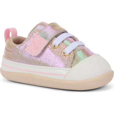 See Kai Run Mini Stevie Shimmer Sneaker In Gold Metallic