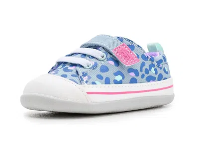 See Kai Run Kids' Stevie Mini (infant/toddler) Girl's Shoes Sky Blue/leopard : 5 Toddler M, Synthetic/textile