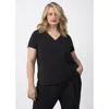 See Rose Go Coolrose Luxe Reversible Plus Size Tee Shirt In Jet Black