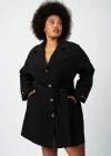 See Rose Go Tech Twill Trench Coat Plus Size In Jet Black