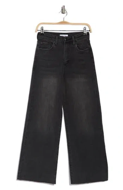 See Thru Soul Sabrina Ultra High Waist Slouchy Wide Leg Jeans In Black