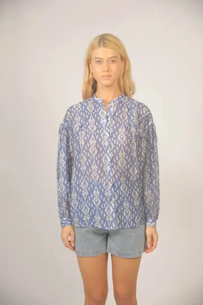 See U Soon Button Up Blouse In Blue In Brown