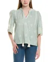 See U Soon Embroidered Placket Top