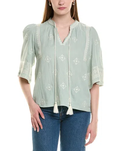 See U Soon Embroidered Placket Top
