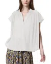 See U Soon Placket Drapey Top In White