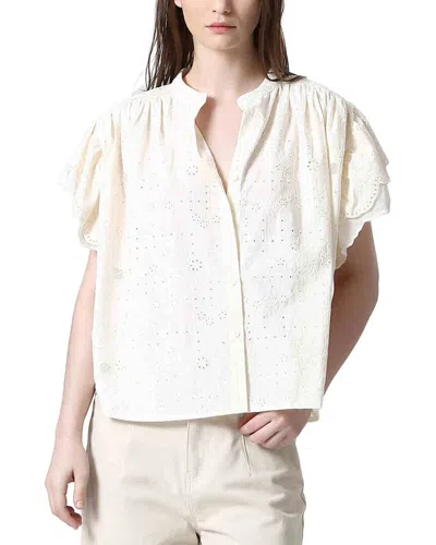 SEE U SOON RUFFLE SLEEVE COLLARED BLOUSE