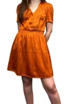 See U Soon Short And Sweet V-neck Mini Dress In Rust In Orange