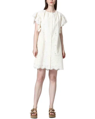 SEE U SOON TEXTURED RUFFLE SLEEVE DRESS