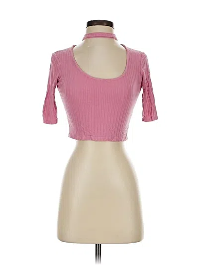 Pre-owned See You Monday Short Sleeve Turtleneck In Pink