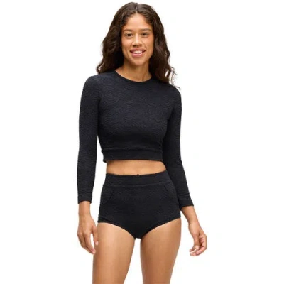 Seea Swimwear Palomar Crop Top Rashguard In Black