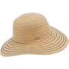 SEEBERGER SEEBURGER RAFFIA FLOPPY HAT WITH CONTRAST STITCHING IN NATURAL AND BLACK 55412