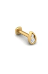 Seed2stone Perfect-pear Flat Back Stud In Gold