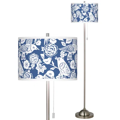 Seedling By Thomas Paul 62" Aviary Shade Nickel Pull Chain Floor Lamp