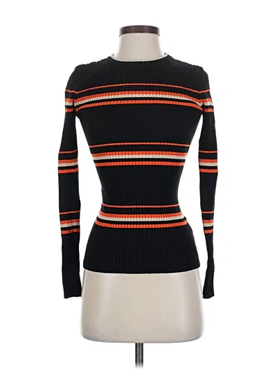 Pre-owned Seek The Label Long Sleeve Top Black Boatneck Tops