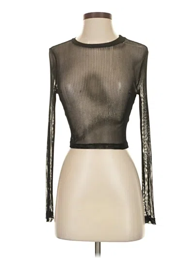 Pre-owned Seek The Label Long Sleeve Top Black Mock Neckline Tops