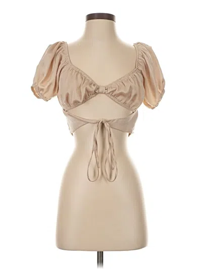 Pre-owned Seek The Label Short Sleeve Blouse In Tan