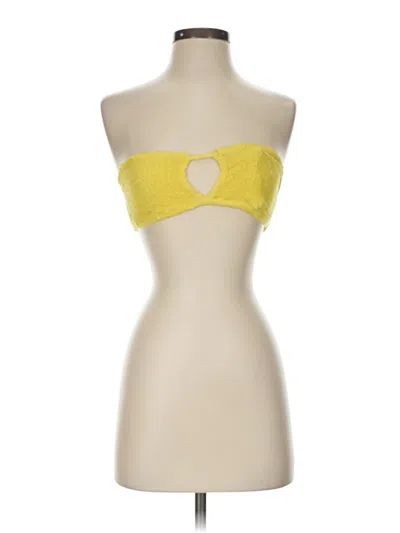 Pre-owned Seek The Label Tank Top Yellow Strapless Neckline Tops