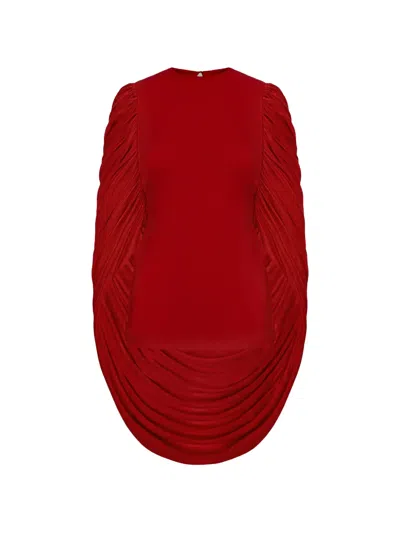 Seen Users Angel Draped Blouse In Red