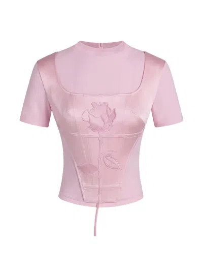 Seen Users Blooming Belle Rose-embroidered T-shirt In Pink