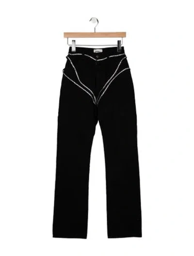 Pre-owned Seen Users High-rise Straight Leg Jeans In Black