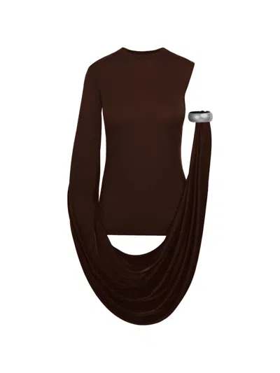 Seen Users Iconic Bracelet One-shoulder Top In Burgundy