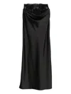 Seen Users Lace-insert Satin Skirt In Black