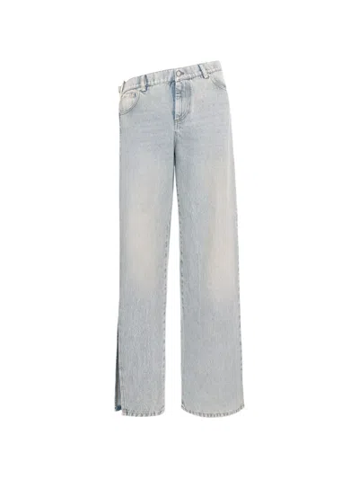 Seen Users Open-cut Buckled Jeans In Blue
