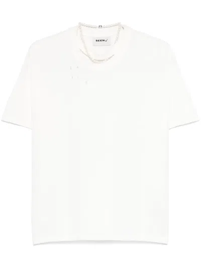 Seen Users Pearls Disruption T-shirt In White