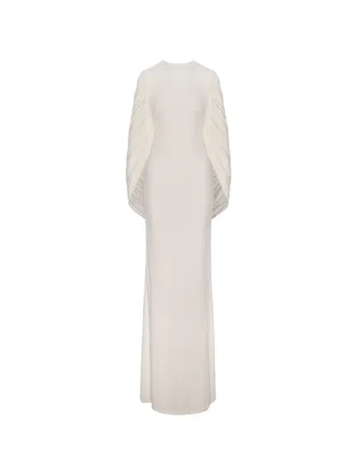 Seen Users Ruched Cape-style Maxi Dress In Neutral