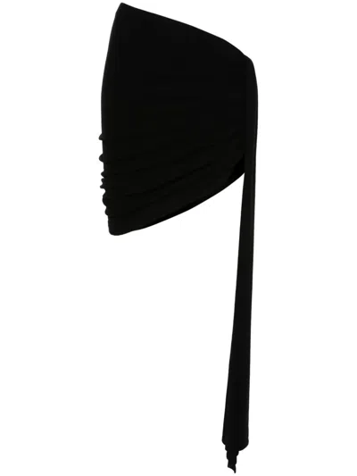 Seen Users Ruched-detail Knitted Skirt In Black