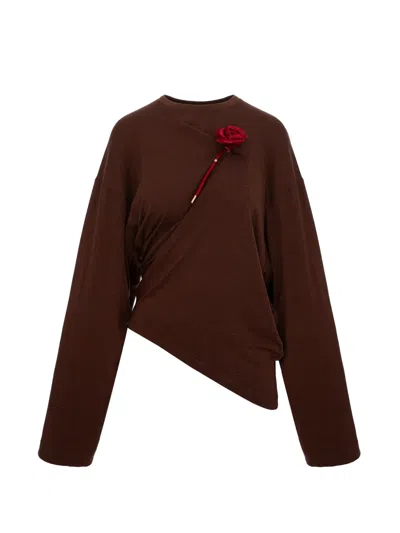 Seen Users Suspended Rose Asymmetric Top In Brown