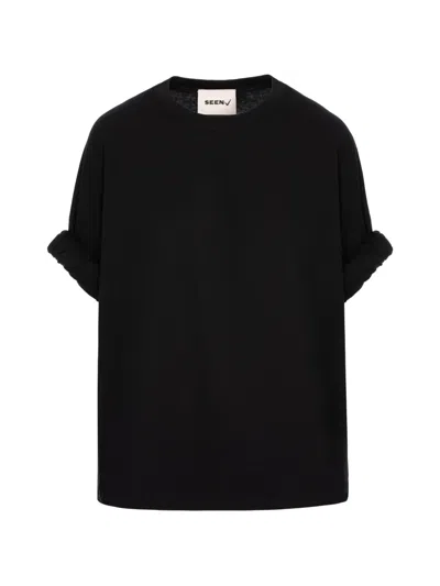 Seen Users Undersleeve T-shirt Mit Rundem Ausschnitt In Black
