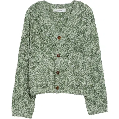 Séfr Melange Green Wool Blend Oversize Abain Cardigan