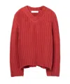 Séfr Agustin Waffle-knit Sweater In Red