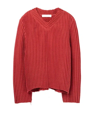 Séfr Agustin Waffle-knit Sweater In Red