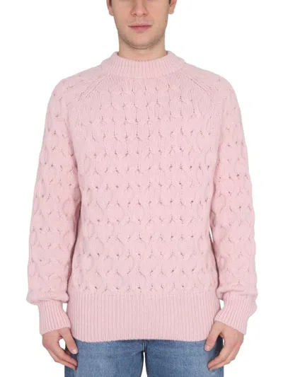 Séfr Alain Cable-knit Alpaca-blend Sweater In Pink