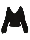 Séfr Anguille Raglan V-neck Sweater In Black