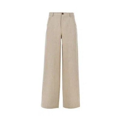 Séfr 'arno' Linen Trousers In Gray