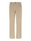 Séfr Beige Regular Flat Front Pants In Brown