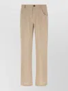 Séfr Beige Regular Flat Front Pants In Brown