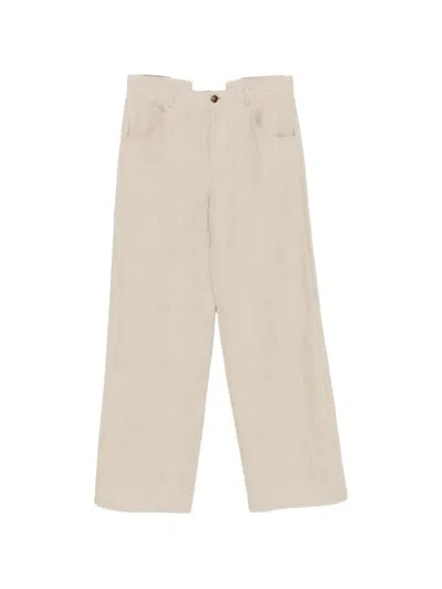 Séfr Arno Wide-leg Trousers In Neutral