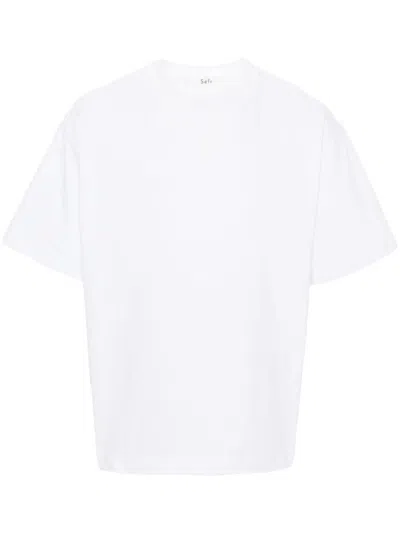 Séfr Uneven Cotton T-shirt In White
