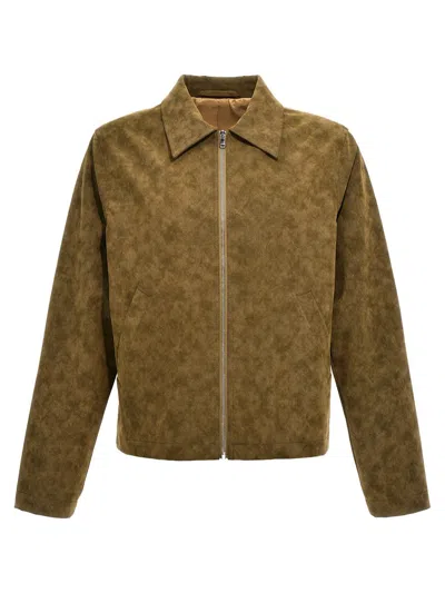 Séfr Khaki Bardem Faux-leather Jacket In Brown